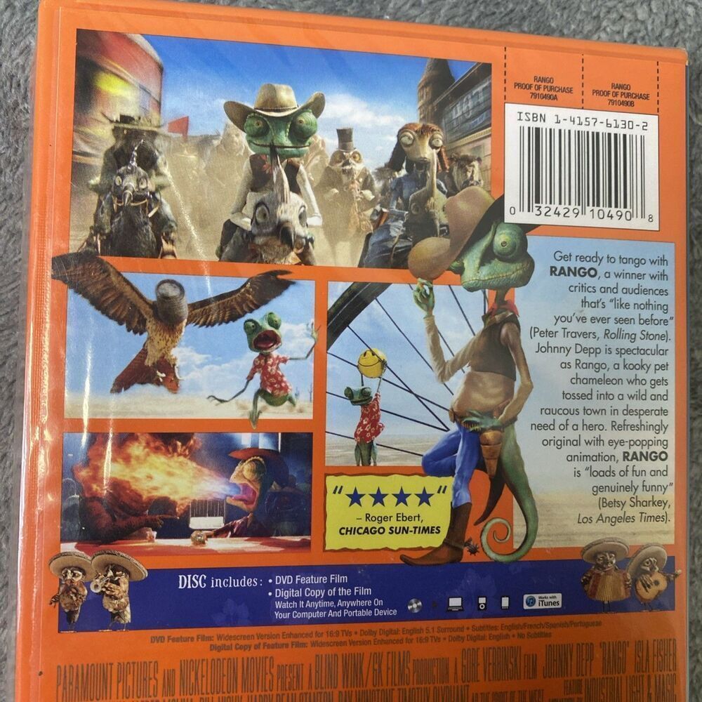 Rango (DVD, 2011) Johnny Depop As Rango - Picture 5 of 6